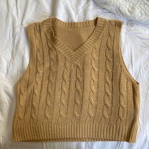 mustard shein sweater vest